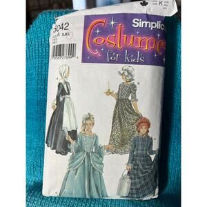 Simplicity 5042 pattern Girls Puritan centennial 18th 19th century dress S M L